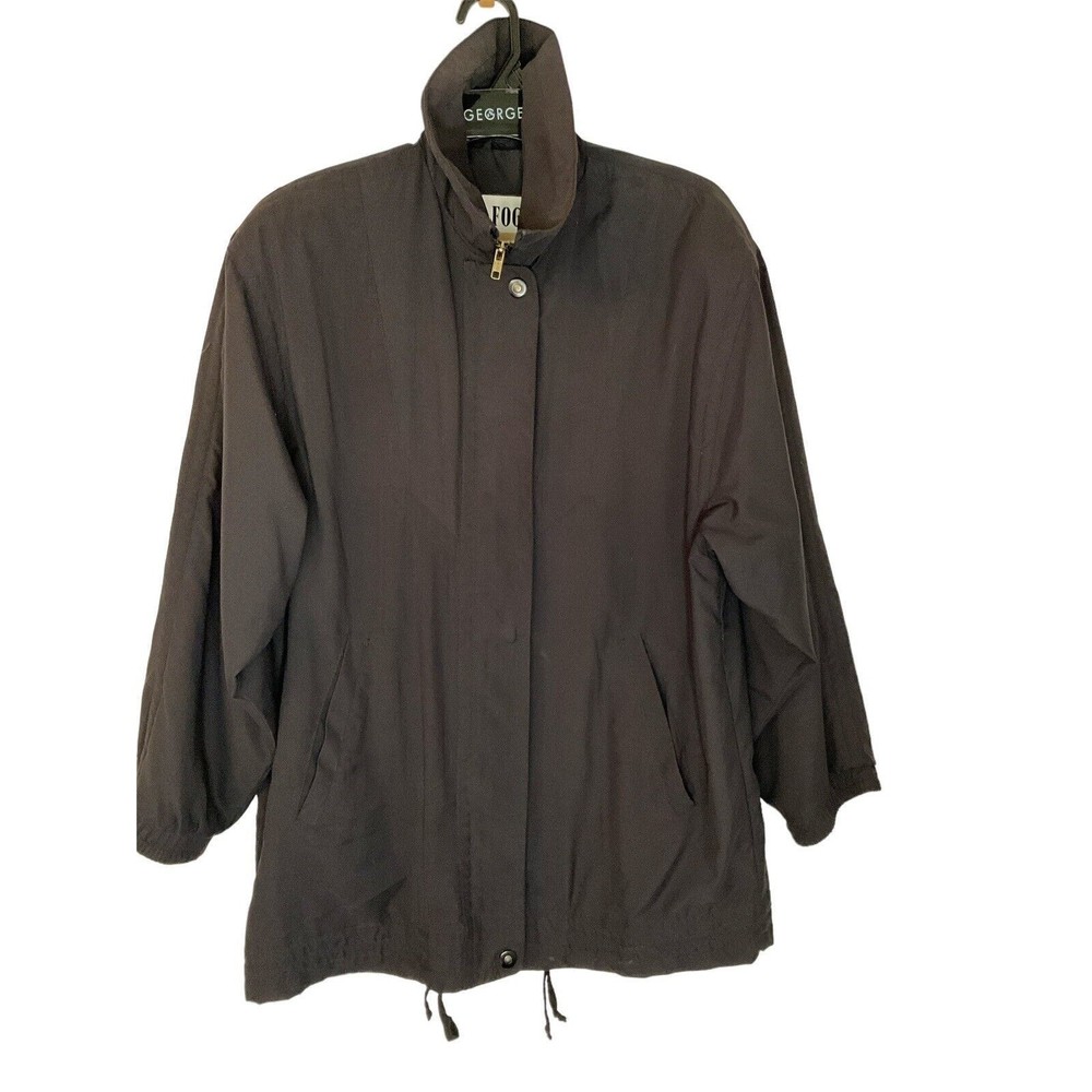 London Fog Women's‎ Small Coat Jacket Rain Black Full Zip Coat Winter